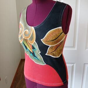 Off the Hook Graphic Print Tank Top M ? tagless vintage y2k scoop neck repaired